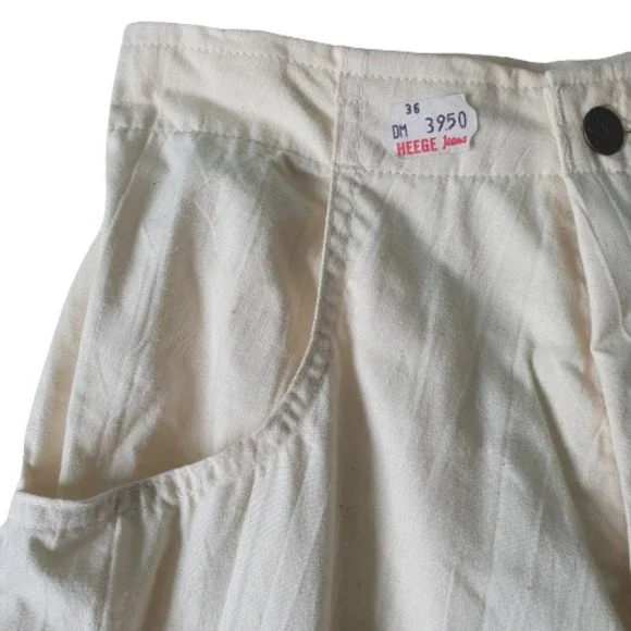 NEW Size 8 L29" Vintage High Waist Cream Speckled Trousers - Picture 3 of 10